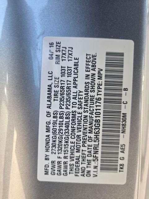 2016 Honda Odyssey EX-L